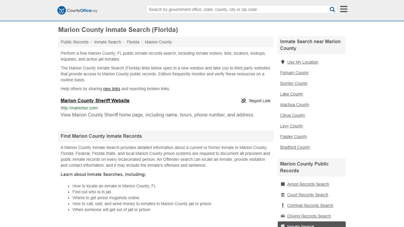 Inmate Search - Marion County, FL (Inmate Rosters & Locators)