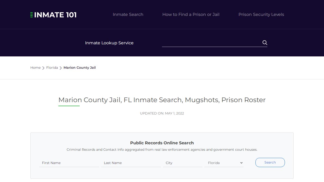 Marion County Jail, FL Inmate Search, Mugshots, Prison ...